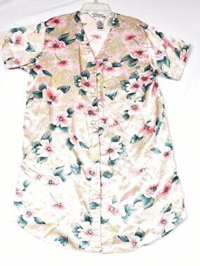 Winlar Women's Sleep Shirt Button Front  Size Small